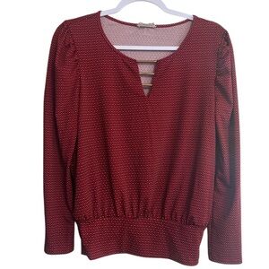 Maraki Vintage Red Blouse Puff Sleeve Woman’s Medium